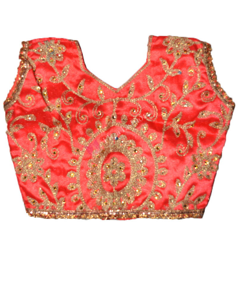 Net Fabric Lehenga Choli Embroidered- Gajri | Eliza Fashion