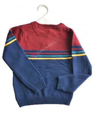 Boys Woolen Maroon and Navy Blue Sweater 5-6 Years