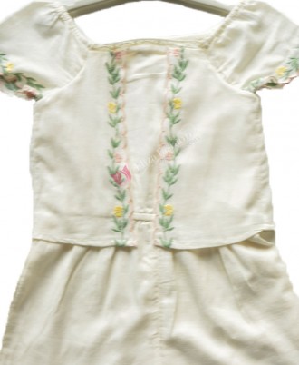 Girls 100% Cotton Off White Jumpsuit 4-5 Years