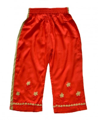 Rayon Kurti Chikan Palazo Suit Color Red